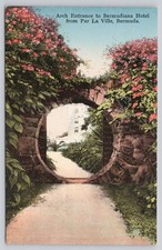 Vintage Bermuda Postcard Arch Entrance Bermudiana Hotel Par La Ville Saxony picture