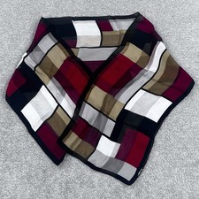 Geometric Scarf Womens 11x51 In. Red Black Tan Gray White picture