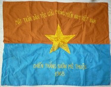 Rare Rhade Hill Tribe Viet Cong Flag - 1968 - Ban Ma Thout - Vietnam War - F.277 picture