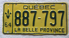 1964 Quebec License Plate (887-797) picture