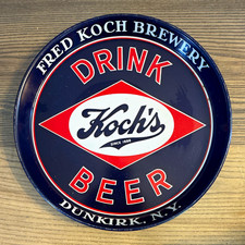 Koch's Vintage CANCO Round Beer Serving Tray Fred Koch Brewery Dunkirk NY picture