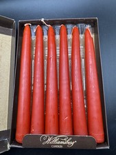 Vintage Williamsburg Red Dipped Taper Candles Boxed Set of 6 Colonial⁠ picture