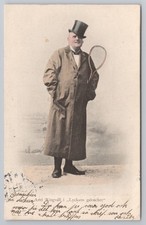 Swedish Tennis Player Axel Ringvall in Top Hat c1900s Postcard picture