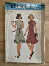 Simplicity Pattern 7481 Misses’ 2-Piece Back Zipper Dress Size 8 CUT Complete picture