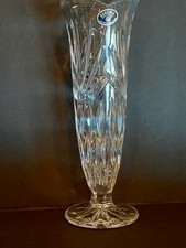 Bohemia Czech Republic 24% Lead Crystal Vase. 8in Tall 3in Base. Scalloped Top. picture