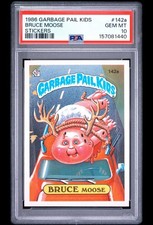 1986 TOPPS GARBAGE PAIL KIDS STICKERS #142a BRUCE MOOSE SERIES 4 PSA 10 GEM MINT picture