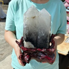 7.3LB Natural Black Tourmaline Quartz Crystal Double Point healing G8137 picture