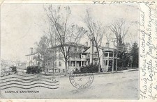Castile New York~Greene Sanitarium~Houses Behind~1909 B&W Postcard picture