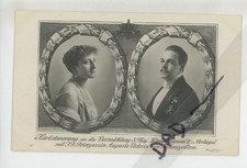 Vintage Postcard King Manuel II & Queen Augusta Victoria of Portugal picture