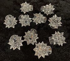 Vtg Crystal Star Christmas Light Reflector Covers Lot 10) Clear Atomic Starburst picture