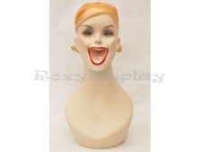 2PCS Female Fiberglass Mannequin Head Bust Vintage Style Display #Y5G X2 picture