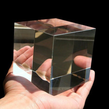 8Cm K9 Optical Glass Crystal Square Cube Decoration Transparent Cube Prism picture