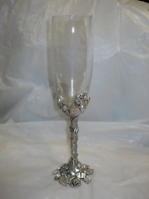 Seagull Pewter Roses Champagne Flute  1995 Canada 9 1/8 