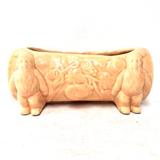 Vintage Woodland Figural Log Planter Ceramic Faux Bois Mid Century USA Pottery picture