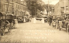 Searsport Maine ME Service Flag Parade c1910s Real Photo Vintage Postcard bhn picture