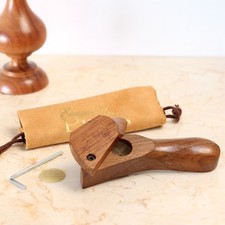 Curved & Matching Lid Premium Wood Hand Crafted Smoking Pipe with Allen Wrench picture