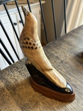 Vintage Barry Stein Hand Carved Cattle Horn Bird picture