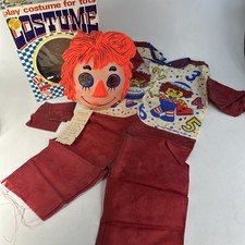 VTG 1965 Ben Cooper RAGGEDY ANN Halloween Costume Mask & Box Sz 3-5 Complete picture