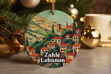Zahle Lebanon Ceramic Ornament, Bekaa Valley Travel Souvenir, Keepsake picture