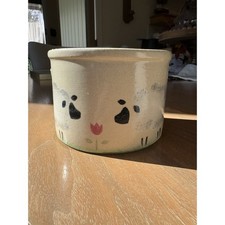Vintage Robinson Ransbottom Pottery Sheep Crock #21 Low Jar 1 Qt Roseville Ohio picture