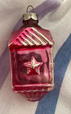 Vtg Christmas Ornament US of A, Outdent Lantern STAR Embossed, Corning #2 picture