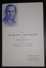 1948 Boy Scouts BSA Eagle Scout Program Milton S. Eisenhower KC MO nice conditio picture
