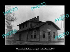 OLD 8x6 HISTORIC PHOTO OF MENNO SOUTH DAKOTA VIEW OF THE RAILROAD DEPOT c1960 picture