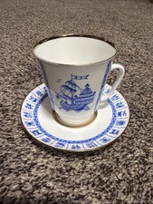 Vintage LFZ Lomonosov Imperial Porcelain Coffee Cup & Saucer picture