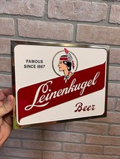 Vintage Jacob Leinenkugel Brewing Co. Plastic Beer Advertising Sign Indian Maide picture