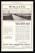 1922 Willite asphalt ad  Road Construction  Detroit MI Vintage  photo print ad picture