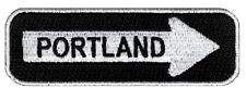 PORTLAND ONE-WAY SIGN EMBROIDERED IRON-ON PATCH applique OREGON SOUVENIR ROAD picture