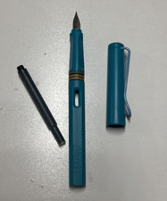 LAMY Safari Fountain Pen Azure Sky Medium Nib Black Ink Catridge NO BOX picture