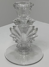 Vtg Fostoria Candleholder Baroque Crystal Glass Single Flame No Chips Or Cracks picture