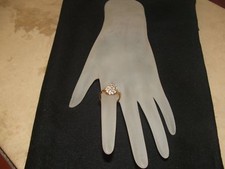 vintage1970's merlite ring cz 14k yellow gold electroplated size 6.25 picture
