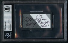 Robert K Morgan signed autograph 1.5x2 cut Pilot Memphis Belle BAS Slabbed picture
