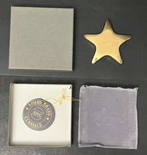 Vintage AITG StarRep Solid Brass Star Paperweight SH042 w/Box Pouch Taiwan picture