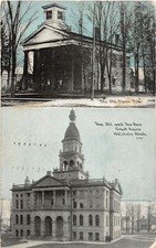 J71/ Hillsdale Michigan Postcard c1910 2View Old New Court House 205 picture