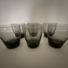 Vintage Set of 6 Libbey Glasses Whiskey Rocks Ombré Smoke Black  picture