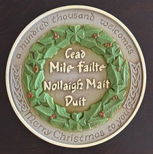 Vintage Irish Merry Christmas Celtic Wall Plaque picture
