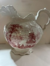Royal Crownford Arthur Wood Safe Harbour Transferware Pitcher Vase England 12