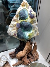 20.5lb Rare TOP Natural Purple green fluorite Crystal Quartz Mineral Specimen+ST picture