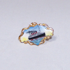 RMS Aquitania Cunard Line Hand Painted Pin #3 picture