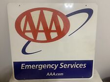 Vtg. AAA Emergency Services Hanging Sign Double Sided  24