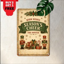 Holiday Cheer Aluminum Sign Merry Christmas Home Decor Metal Tin Plaque 8x12 picture