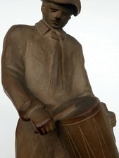 1930's ART DECO SEVRES PORCELAIN STONEWARE FIGURINE The Drummer  signed A. HUSS picture