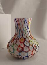 Vintage Millefiori Vase Hand Blown Possible Fratelli Toso Murano picture