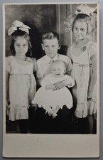 1934 RPPC Four Children Mattoon Family Portrait Washington Real Photo Postcard picture
