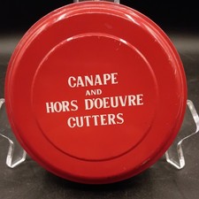 Vintage Canape and Hors D’oeuvre Cutters Set of 12 In ORIGINAL BOX AND TIN Japan picture