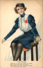 Fencer Sports Illustrated Woman Epee c1910s Vintage Postcard bhn picture