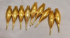 1950's Gold Mercury Glass Teardrop Shape Ornaments Set of 9 picture